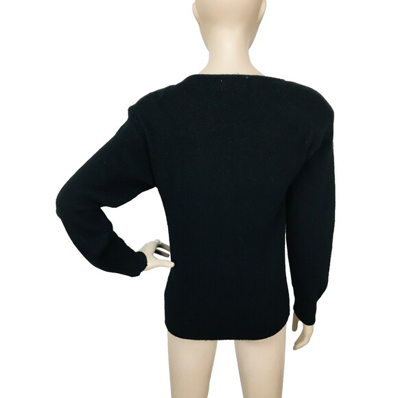 Vintage 80s De Rotchild Silk Angora Sequined Feathers Pullover Sweater Medium - Picture 5 of 9